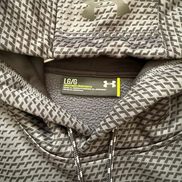 Under Armour Textured Gray Hoodie Size L - Picture 3 of 8